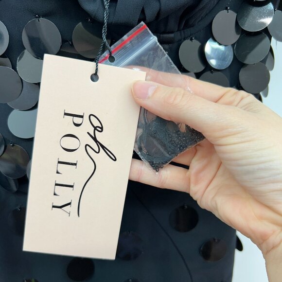 NEW Oh Polly Black Sequin Shimmer Embellished Corset Constance Mini Dress 8 - Picture 7 of 8